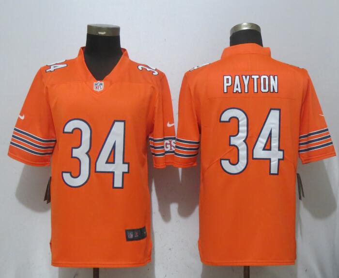 Men Chicago Bears #34 Payton Orange Vapor Untouchable Limited Player NFL Jerseys